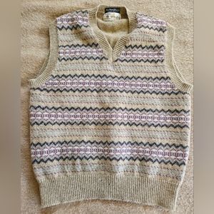 Vintage Byford Handmade Jacquard Wool Sweater-Vest